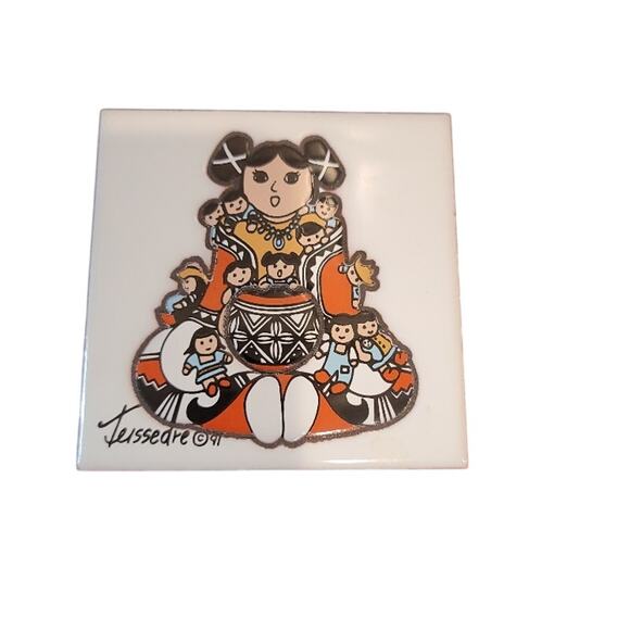 Cleo Teissedre Southwestern Trivet Tile Navajo Home Decor - Picture 2 of 6